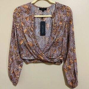 NWT Rachel Zoe Cropped Wrap Top Size Small